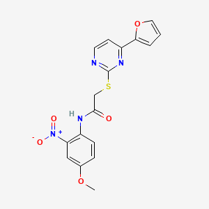 molecular formula C17H14N4O5S B4670462 2-{[4-(2-furyl)-2-pyrimidinyl]thio}-N-(4-methoxy-2-nitrophenyl)acetamide 