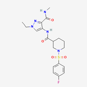 N-{1-ethyl-3-[(methylamino)carbonyl]-1H-pyrazol-4-yl}-1-[(4-fluorophenyl)sulfonyl]-3-piperidinecarboxamide