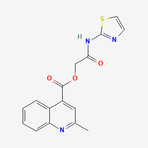molecular formula C16H13N3O3S B4670531 2-oxo-2-(1,3-thiazol-2-ylamino)ethyl 2-methyl-4-quinolinecarboxylate 
