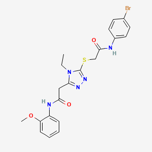 molecular formula C21H22BrN5O3S B4670615 2-[5-({2-[(4-bromophenyl)amino]-2-oxoethyl}thio)-4-ethyl-4H-1,2,4-triazol-3-yl]-N-(2-methoxyphenyl)acetamide 