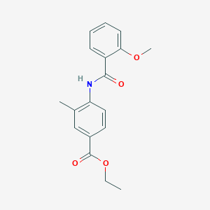 molecular formula C18H19NO4 B4670636 ethyl 4-[(2-methoxybenzoyl)amino]-3-methylbenzoate 