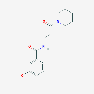 3-methoxy-N-[3-oxo-3-(1-piperidinyl)propyl]benzamide