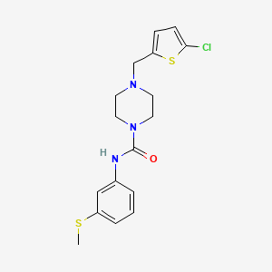 molecular formula C17H20ClN3OS2 B4670661 4-[(5-chloro-2-thienyl)methyl]-N-[3-(methylthio)phenyl]-1-piperazinecarboxamide 