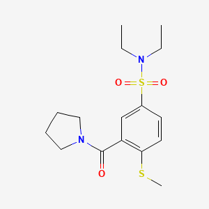 molecular formula C16H24N2O3S2 B4670678 N,N-diethyl-4-(methylthio)-3-(1-pyrrolidinylcarbonyl)benzenesulfonamide 