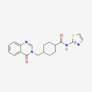 molecular formula C19H20N4O2S B4670682 4-[(4-oxo-3(4H)-quinazolinyl)methyl]-N-1,3-thiazol-2-ylcyclohexanecarboxamide 