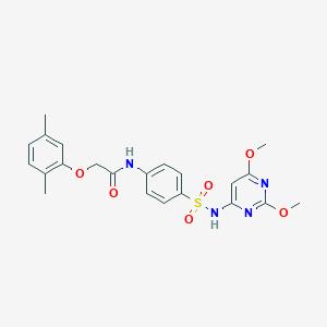 molecular formula C22H24N4O6S B467070 N-{4-[(2,6-dimethoxypyrimidin-4-yl)sulfamoyl]phenyl}-2-(2,5-dimethylphenoxy)acetamide CAS No. 444065-29-6