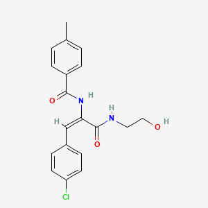 molecular formula C19H19ClN2O3 B4670700 N-(2-(4-chlorophenyl)-1-{[(2-hydroxyethyl)amino]carbonyl}vinyl)-4-methylbenzamide 