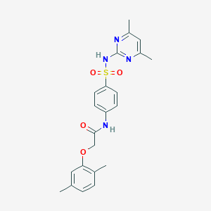 molecular formula C22H24N4O4S B467071 2-(2,5-dimethylphenoxy)-N-{4-[(4,6-dimethylpyrimidin-2-yl)sulfamoyl]phenyl}acetamide CAS No. 443644-74-4