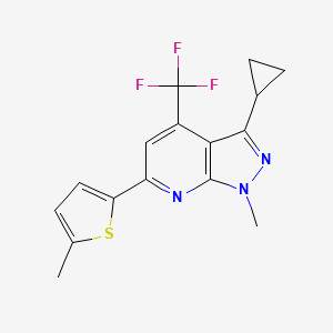 molecular formula C16H14F3N3S B4670724 3-cyclopropyl-1-methyl-6-(5-methyl-2-thienyl)-4-(trifluoromethyl)-1H-pyrazolo[3,4-b]pyridine 