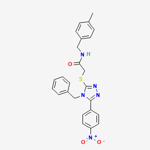 molecular formula C25H23N5O3S B4670736 2-{[4-benzyl-5-(4-nitrophenyl)-4H-1,2,4-triazol-3-yl]thio}-N-(4-methylbenzyl)acetamide 