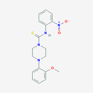 molecular formula C18H20N4O3S B4670744 4-(2-methoxyphenyl)-N-(2-nitrophenyl)-1-piperazinecarbothioamide 