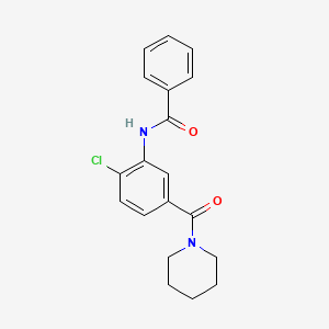 molecular formula C19H19ClN2O2 B4670783 N-[2-chloro-5-(1-piperidinylcarbonyl)phenyl]benzamide 