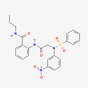 molecular formula C24H24N4O6S B4670787 2-{[N-(3-nitrophenyl)-N-(phenylsulfonyl)glycyl]amino}-N-propylbenzamide 