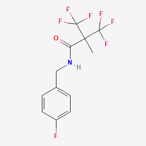 molecular formula C12H10F7NO B4670841 3,3,3-trifluoro-N-(4-fluorobenzyl)-2-methyl-2-(trifluoromethyl)propanamide 