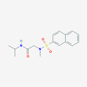 molecular formula C16H20N2O3S B4670869 N~1~-isopropyl-N~2~-methyl-N~2~-(2-naphthylsulfonyl)glycinamide 