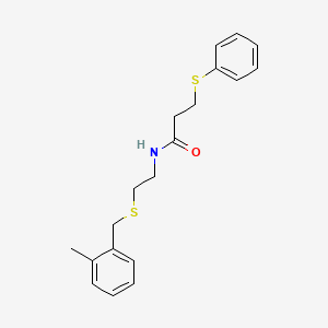 molecular formula C19H23NOS2 B4670872 N-{2-[(2-methylbenzyl)thio]ethyl}-3-(phenylthio)propanamide 