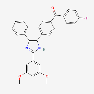 molecular formula C30H23FN2O3 B4670880 {4-[2-(3,5-dimethoxyphenyl)-4-phenyl-1H-imidazol-5-yl]phenyl}(4-fluorophenyl)methanone 