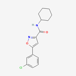 molecular formula C16H17ClN2O2 B4670898 5-(3-chlorophenyl)-N-cyclohexyl-3-isoxazolecarboxamide 