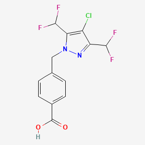 molecular formula C13H9ClF4N2O2 B4670925 4-{[4-chloro-3,5-bis(difluoromethyl)-1H-pyrazol-1-yl]methyl}benzoic acid 