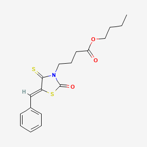 butyl 4-(5-benzylidene-2-oxo-4-thioxo-1,3-thiazolidin-3-yl)butanoate