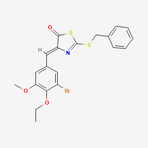 molecular formula C20H18BrNO3S2 B4670943 2-(benzylthio)-4-(3-bromo-4-ethoxy-5-methoxybenzylidene)-1,3-thiazol-5(4H)-one 