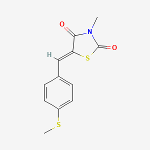 molecular formula C12H11NO2S2 B4670977 3-methyl-5-[4-(methylthio)benzylidene]-1,3-thiazolidine-2,4-dione 