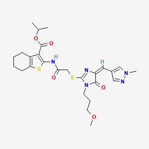 molecular formula C26H33N5O5S2 B4670983 isopropyl 2-{[({1-(3-methoxypropyl)-4-[(1-methyl-1H-pyrazol-4-yl)methylene]-5-oxo-4,5-dihydro-1H-imidazol-2-yl}thio)acetyl]amino}-4,5,6,7-tetrahydro-1-benzothiophene-3-carboxylate 