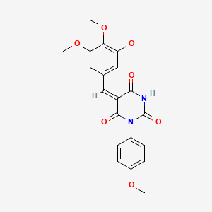 molecular formula C21H20N2O7 B4671002 1-(4-methoxyphenyl)-5-(3,4,5-trimethoxybenzylidene)-2,4,6(1H,3H,5H)-pyrimidinetrione 