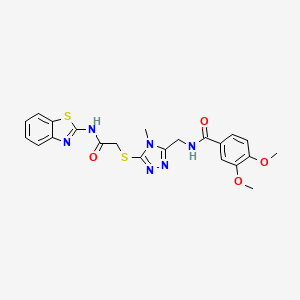 molecular formula C22H22N6O4S2 B4671014 N-[(5-{[2-(1,3-benzothiazol-2-ylamino)-2-oxoethyl]thio}-4-methyl-4H-1,2,4-triazol-3-yl)methyl]-3,4-dimethoxybenzamide 