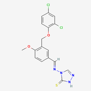 molecular formula C17H14Cl2N4O2S B4671021 4-({3-[(2,4-dichlorophenoxy)methyl]-4-methoxybenzylidene}amino)-4H-1,2,4-triazole-3-thiol 