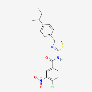 molecular formula C20H18ClN3O3S B4671093 N-[4-(4-sec-butylphenyl)-1,3-thiazol-2-yl]-4-chloro-3-nitrobenzamide 