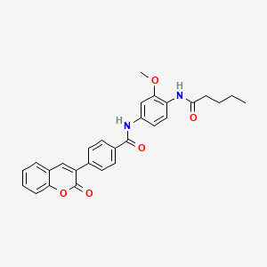 molecular formula C28H26N2O5 B4671102 N-[3-methoxy-4-(pentanoylamino)phenyl]-4-(2-oxo-2H-chromen-3-yl)benzamide 