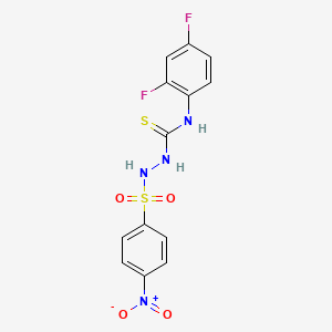 molecular formula C13H10F2N4O4S2 B4671118 N-(2,4-difluorophenyl)-2-[(4-nitrophenyl)sulfonyl]hydrazinecarbothioamide 