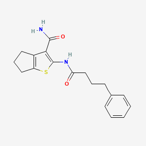 molecular formula C18H20N2O2S B4671123 2-[(4-phenylbutanoyl)amino]-5,6-dihydro-4H-cyclopenta[b]thiophene-3-carboxamide 