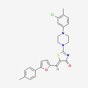 2-[4-(3-chloro-4-methylphenyl)-1-piperazinyl]-5-{[5-(4-methylphenyl)-2-furyl]methylene}-1,3-thiazol-4(5H)-one