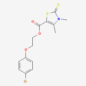 molecular formula C14H14BrNO3S2 B4671132 2-(4-bromophenoxy)ethyl 3,4-dimethyl-2-thioxo-2,3-dihydro-1,3-thiazole-5-carboxylate 