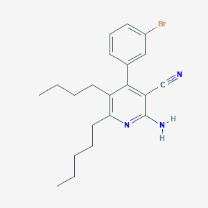 molecular formula C21H26BrN3 B4671175 2-amino-4-(3-bromophenyl)-5-butyl-6-pentylnicotinonitrile 