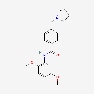 molecular formula C20H24N2O3 B4671201 N-(2,5-dimethoxyphenyl)-4-(1-pyrrolidinylmethyl)benzamide 