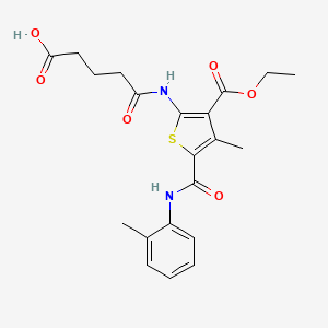 molecular formula C21H24N2O6S B4671208 5-[(3-(ethoxycarbonyl)-4-methyl-5-{[(2-methylphenyl)amino]carbonyl}-2-thienyl)amino]-5-oxopentanoic acid 