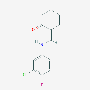 molecular formula C13H13ClFNO B4671228 2-{[(3-chloro-4-fluorophenyl)amino]methylene}cyclohexanone 