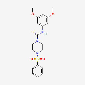 molecular formula C19H23N3O4S2 B4671247 N-(3,5-dimethoxyphenyl)-4-(phenylsulfonyl)-1-piperazinecarbothioamide 