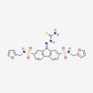 molecular formula C24H21N5O6S3 B4671258 9-[(aminocarbonothioyl)hydrazono]-N,N'-bis(2-furylmethyl)-9H-fluorene-2,7-disulfonamide 