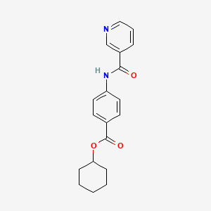 molecular formula C19H20N2O3 B4671265 cyclohexyl 4-[(3-pyridinylcarbonyl)amino]benzoate 