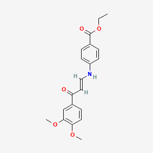 molecular formula C20H21NO5 B4671271 ethyl 4-{[3-(3,4-dimethoxyphenyl)-3-oxo-1-propen-1-yl]amino}benzoate 