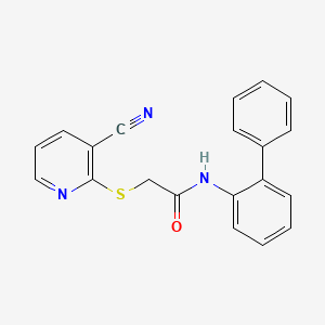 molecular formula C20H15N3OS B4671285 N-2-biphenylyl-2-[(3-cyano-2-pyridinyl)thio]acetamide 