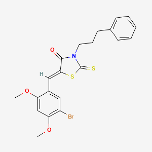 molecular formula C21H20BrNO3S2 B4671294 5-(5-bromo-2,4-dimethoxybenzylidene)-3-(3-phenylpropyl)-2-thioxo-1,3-thiazolidin-4-one 