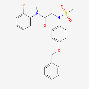 molecular formula C22H21BrN2O4S B4671304 N~2~-[4-(benzyloxy)phenyl]-N~1~-(2-bromophenyl)-N~2~-(methylsulfonyl)glycinamide 