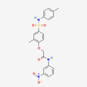 molecular formula C22H21N3O6S B4671313 2-(2-methyl-4-{[(4-methylphenyl)amino]sulfonyl}phenoxy)-N-(3-nitrophenyl)acetamide 