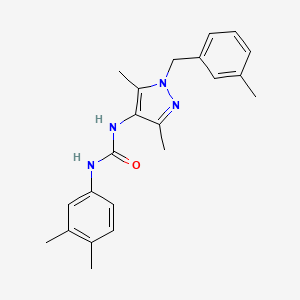 molecular formula C22H26N4O B4671320 N-[3,5-dimethyl-1-(3-methylbenzyl)-1H-pyrazol-4-yl]-N'-(3,4-dimethylphenyl)urea 