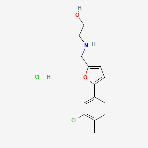 molecular formula C14H17Cl2NO2 B4671344 2-({[5-(3-chloro-4-methylphenyl)-2-furyl]methyl}amino)ethanol hydrochloride 